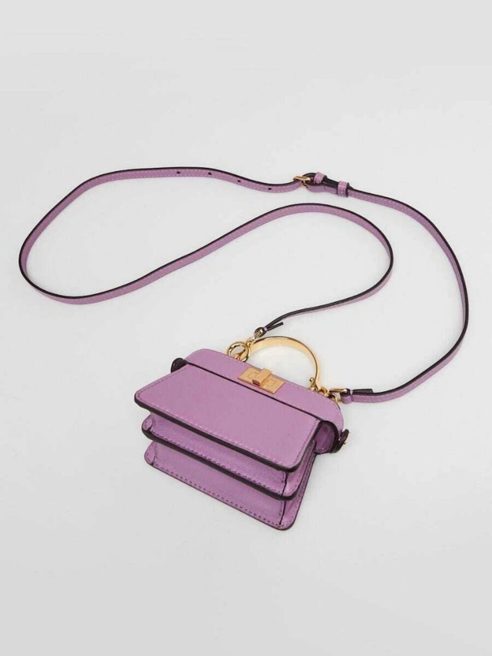 Fendi Purple Smooth Leather Nano Peekaboo Maxi Handle Bag - 7AS106 - Picture 3 of 11